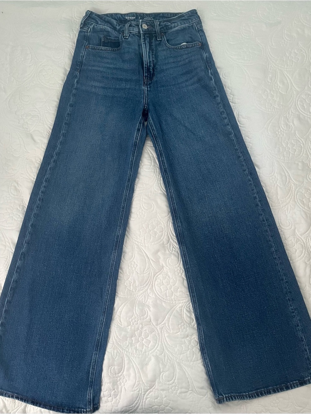 Old Navy Wide-Leg Jeans in Dark Blue Wash Size 2 Tall